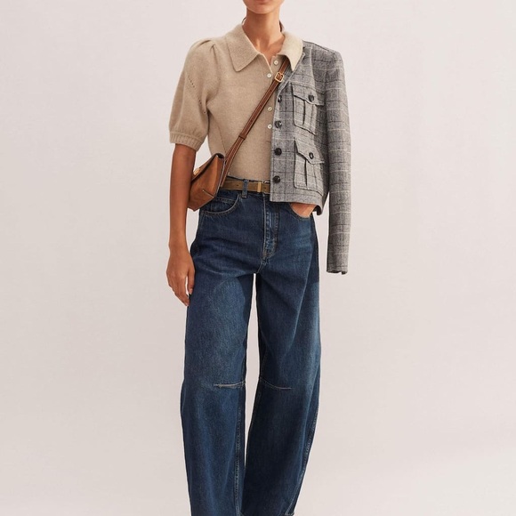 ME+EM Denim Jogger Pants M US 8 Elastic Waist Utility Tapered Jeans (1122) - Picture 2 of 12